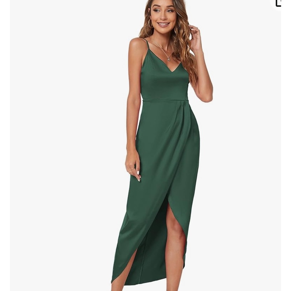 CMZ2005 Women’s V- Neck Spaghetti Strap Maxi Dress